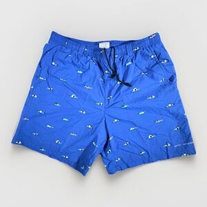 Columbia PFG Backcast II Print Swim Board Shorts Men Large Blue All Over Print